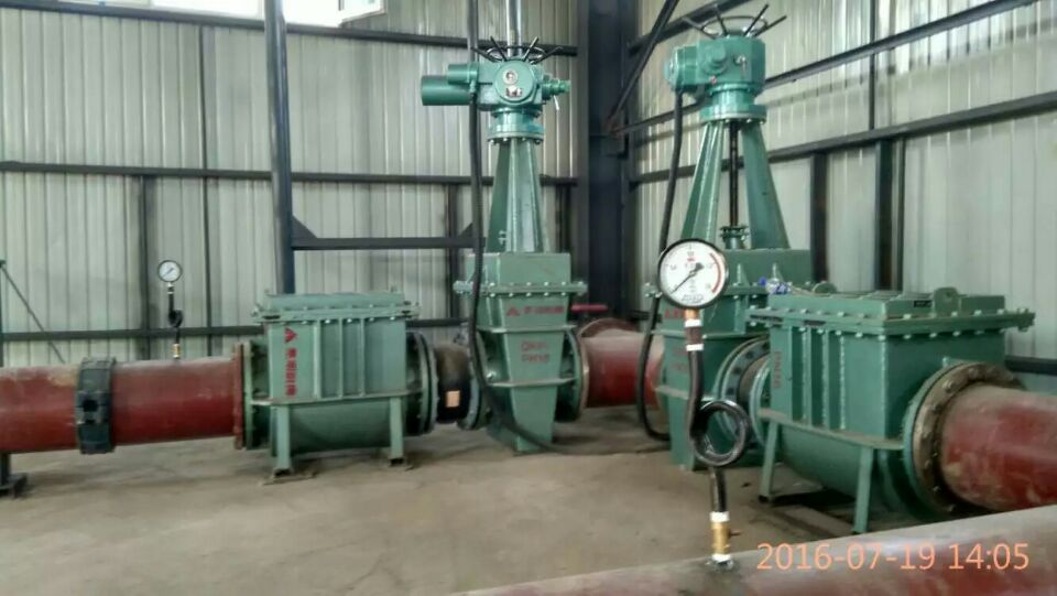 襯膠止回閥+電動襯膠閘板閥