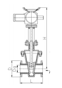 電動襯膠閘板閥結(jié)構(gòu)圖